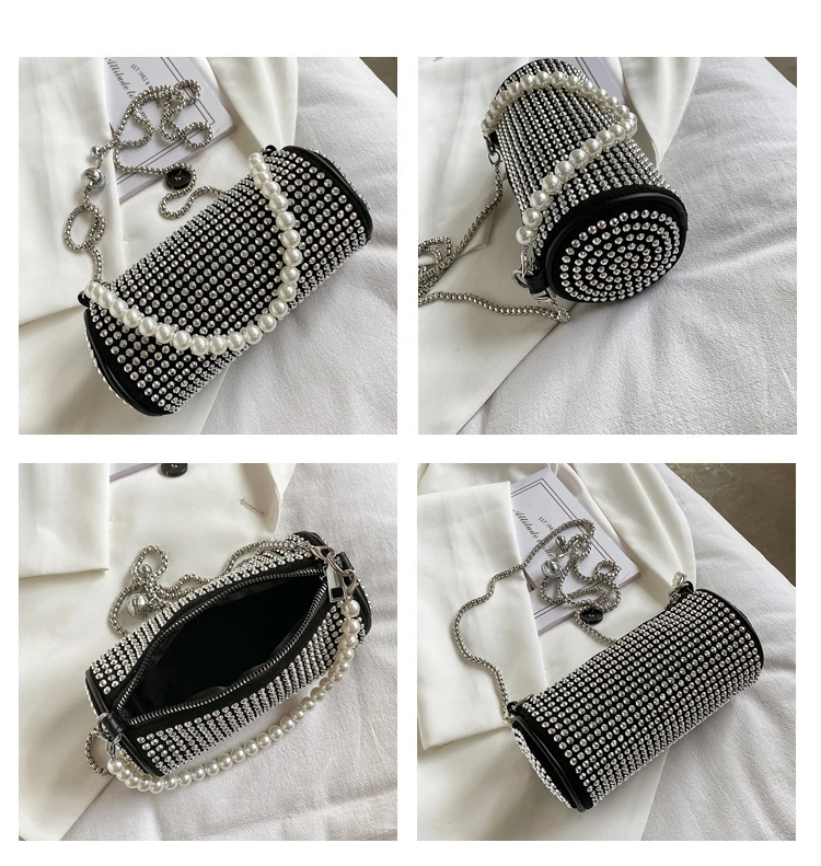 Bling Diamonds Evening Clutch Bag Women New Korean Soft Pillow Small Handbag Shoulder bags Ladies Dinner Party Clutch Purse