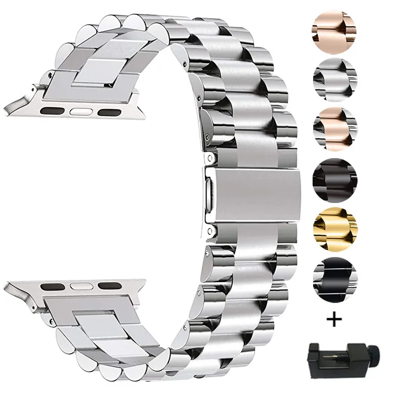 

New Metal Band for Apple Watch Strap 7 6 5 4 SE 41mm 45mm 44mm 40mm Stainless Steel Bracelet Wristband for iWatch band 3 38/42mm