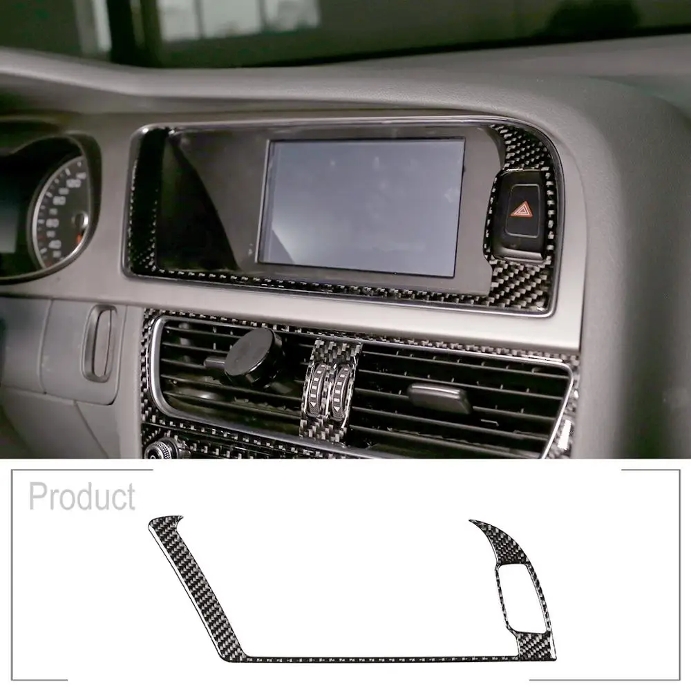 

1Pcs Soft Carbon Fiber Car Interior navigation Warning Light Frame 3D Accessories Sticker For Audi A4L / A5 2009-2016