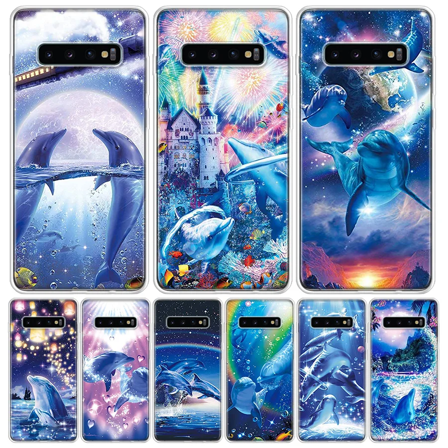 Sea Animal Cute Dolphin For Samsung Galaxy A51 A50 A71 A70 Phone Case A40 A41 A30 A31 A20E A21S A10 A11 A01 5G A6 A8 + A7 A9 Plu