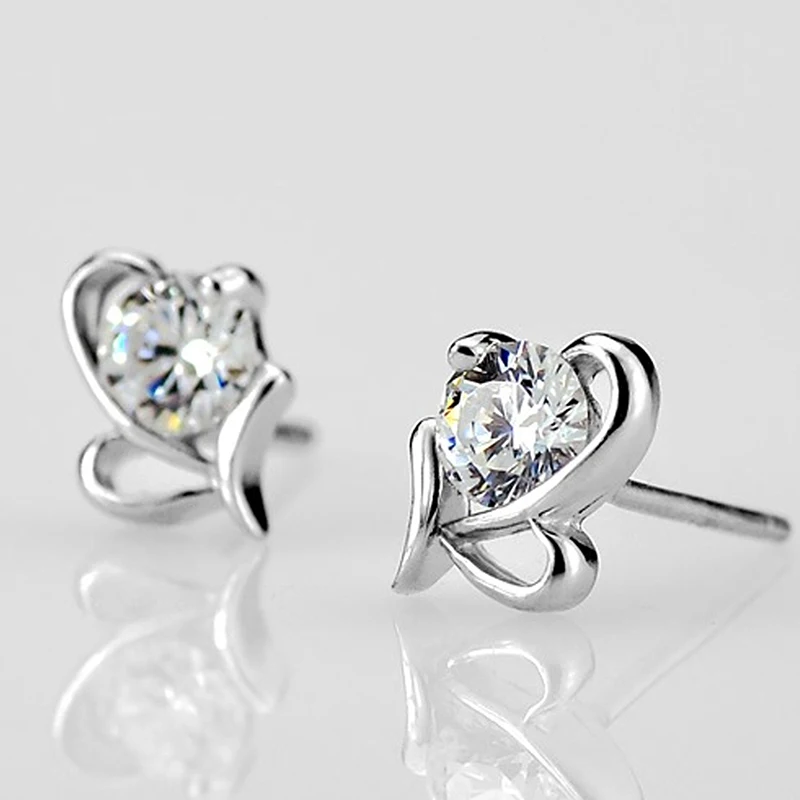 Серебряные серьги-гвоздики для женщин или девочек подарки на день рождения с