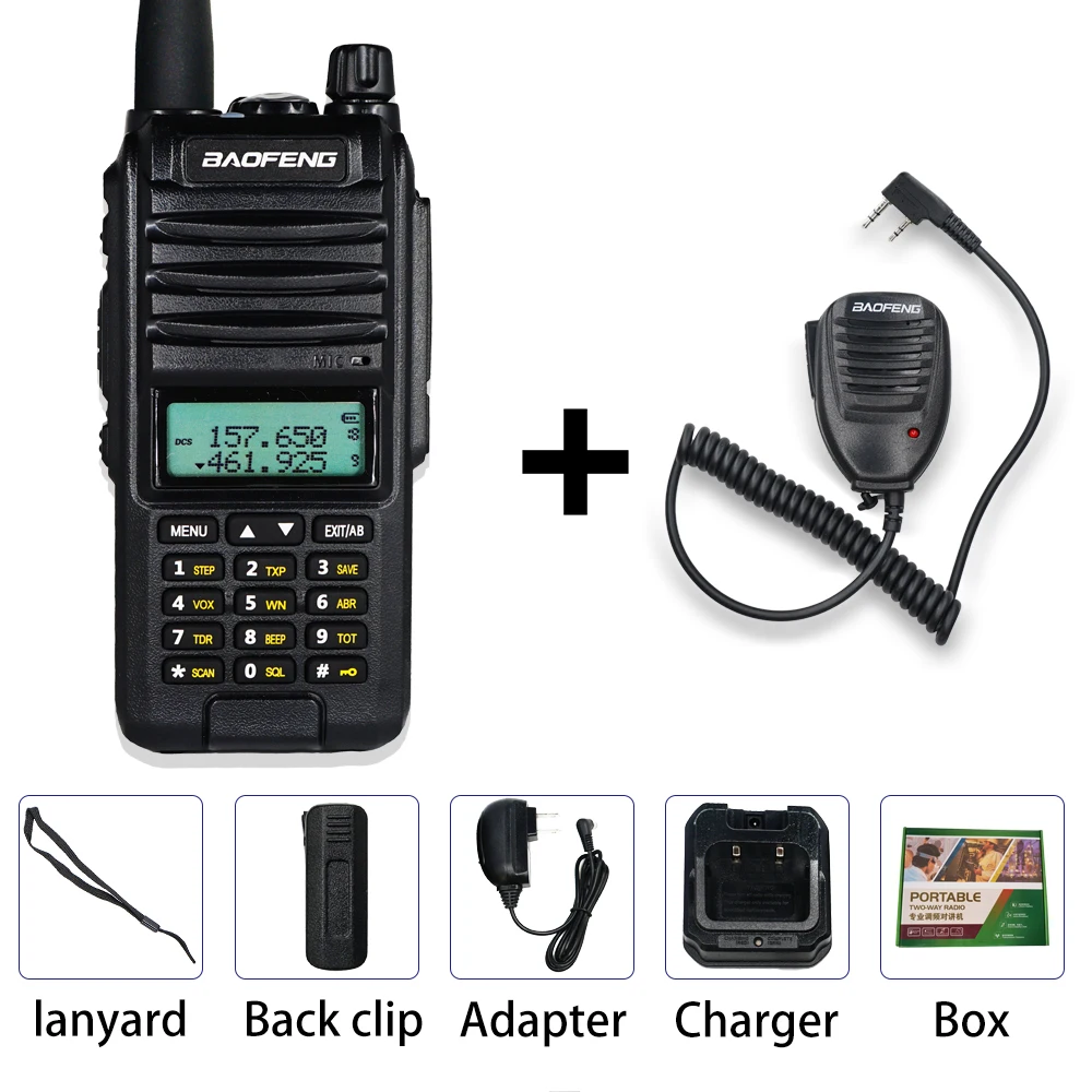 Add mic BaoFeng A58S трехдиапазонная 8 Вт рация 3800 мАч портативная CB Ham радио 10 км fm-приемопередатчик обновление UV-82hp двухстороннее радио UV82 - Цвет: Add mic