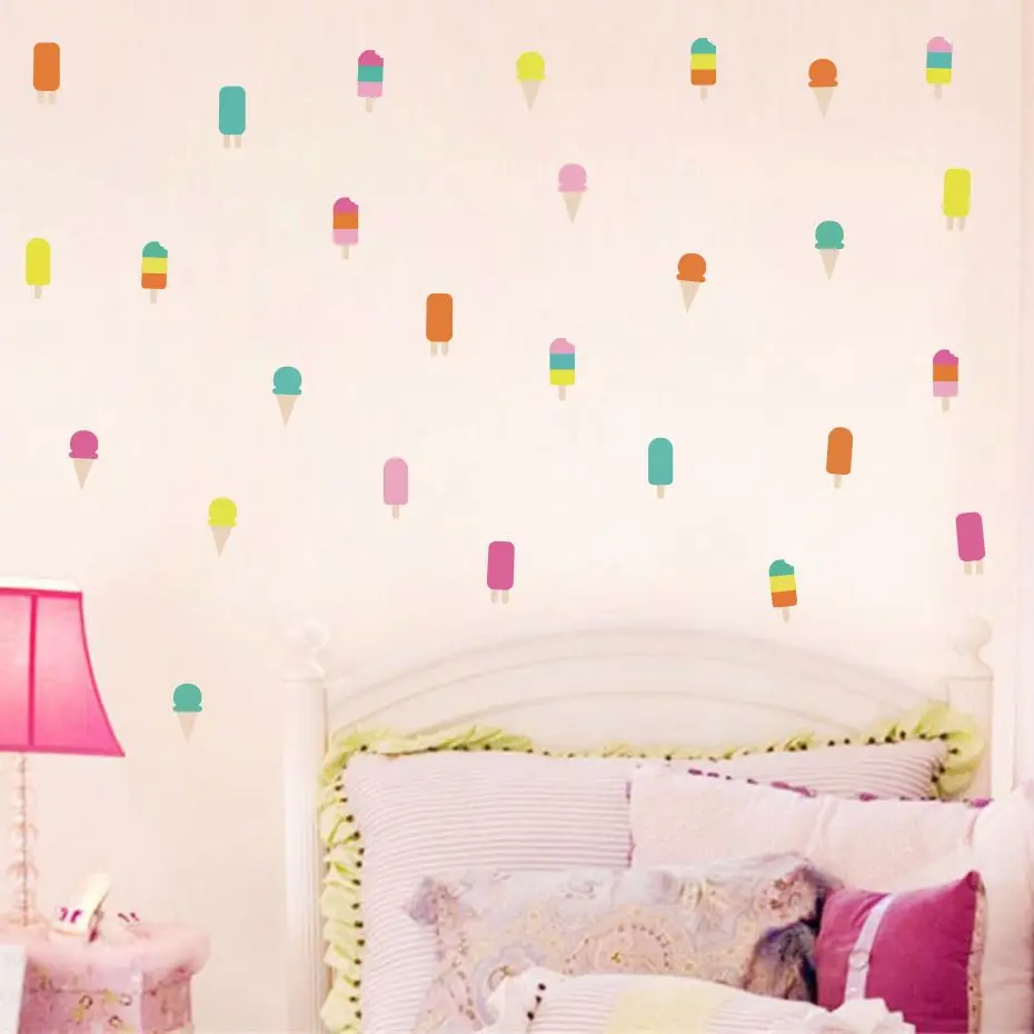 Милая маленькая наклейка на стену с изображением арбуза и мороженого для детской