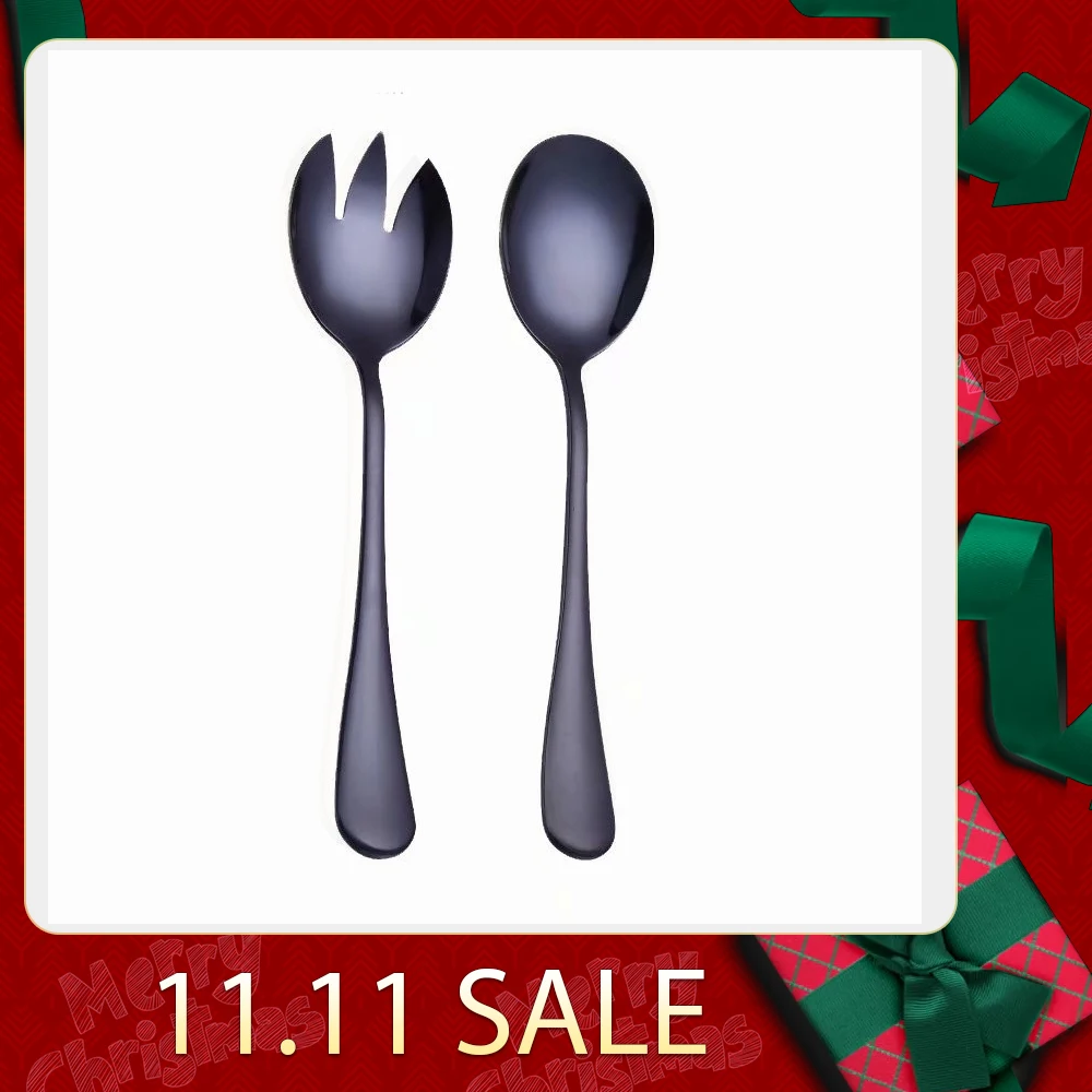 Столовые приборы набор золотых ложек стальные столовые вилка для салата 2 шт.