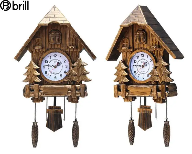 

European Cuckoo Wall Clock Retro Living Room Shabby Chic Bird Clocks Wall Home Decor Design Silent Antiguedades Vintage Hogar 50