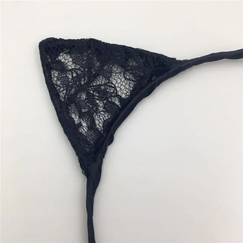 Женская повязка на голову с кошачьими ушками Классическая Черная Кружевная