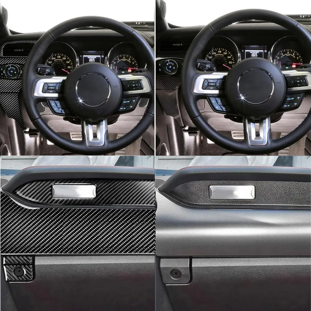 

21Pcs/Set Central Console Panel Stickers Frame Trim Carbon Fiber Car Decor for Ford Mustang 15-20 Left Drive Central Console P