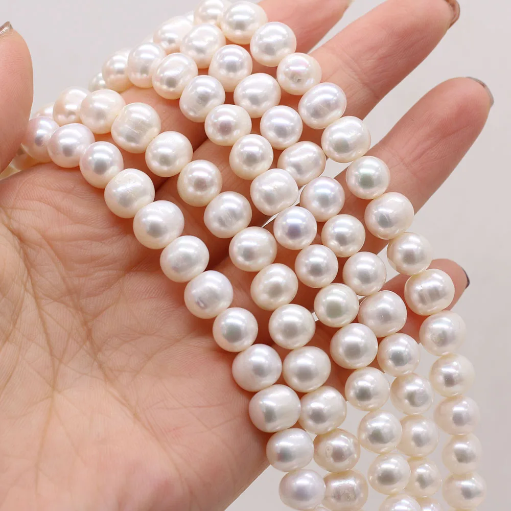 

High Quality Natural Freshwater Pearl Near Round Shape Beads DIY Ladies Trendy Necklace Bracelet Making Exquisite Jewelry Gifts