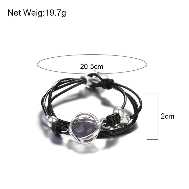 Богемный Браслет ALLYES для женщин матовый черный браслет с пряжкой женские