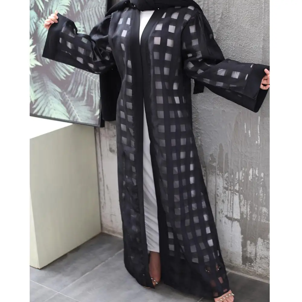 Женское кимоно в черную клетку с длинным рукавом | Тематическая одежда и униформа