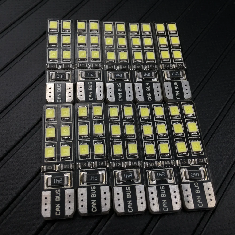 10 шт. белые светодиодсветодиодный Лампы Canbus T10 5050 12SMD|Сигнальная лампа| |