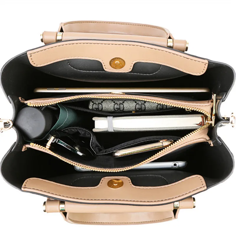 

2021New Fashion Large Capacity Tote Bag High Quality Leather Shoulder Bag Famous Designer Ladies Wallet and Handbag Luxury Brand