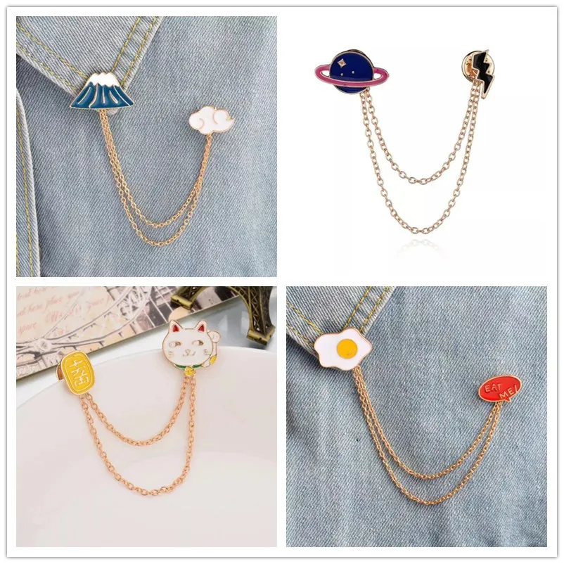 

Enamel Pins planet Cats Eggs Brooch Badges Jewelry For Friend Gift Scarf Coat Bag Garment Decoration Accessories Wholesale