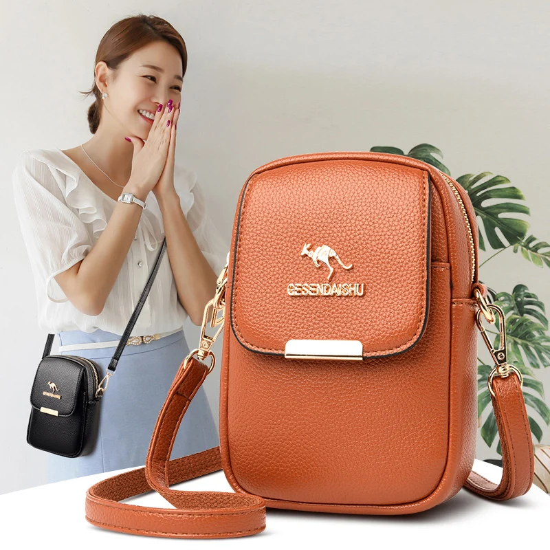 

Black Pu Leather Crossbody Side Bags for Women Brand Designer Handbag Elegant Messenger Bag Casual Solid Color Lady Shoulder Bag