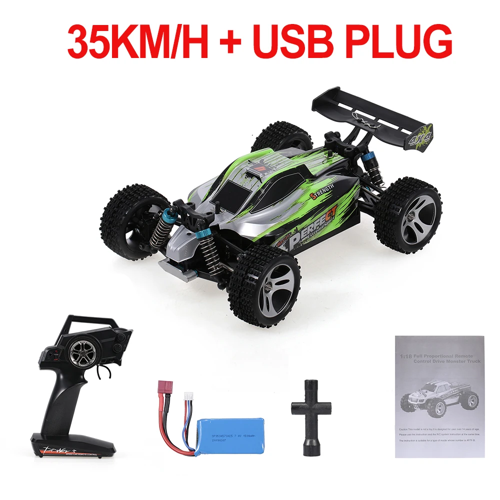 Радиоуправляемая машина WLtoys A959 A959B 1/18 70 км/ч высокоскоростная Гоночная машина 540 матовый мотор 4WD внедорожный пульт дистанционного управления электрический автомобиль RTR RC игрушка - Цвет: 35KM Hour