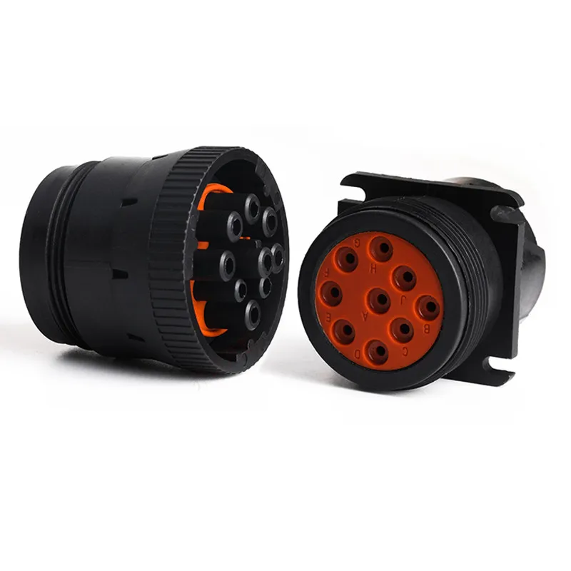 150 комплектов, 9-контактный разъем HD16-9-1939S, HD10-9-1939P, черный, Круглый, авиационный, Штекерный разъем для гусеницы J1939
