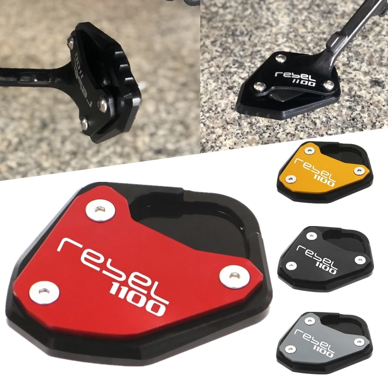 

Motorcycle CNC Aluminum Side Stand Enlarge Kickstand parts sida stand pad For Honda Rebel CM1100 REBEL1100 Accessories