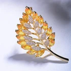 3 цвета s ЗолотоСеребро Цвет Броши для женщин элегантные листья желтый кристалл брошь булавка нежный Рождественский подарок значок ювелирные изделия