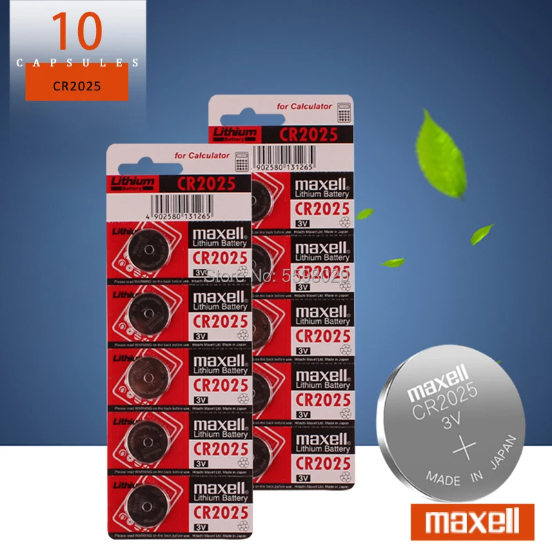 Cr 2025 3V литиевая монета батарея 10 шт./лот для maxell оригинальные cr2025 кнопочные