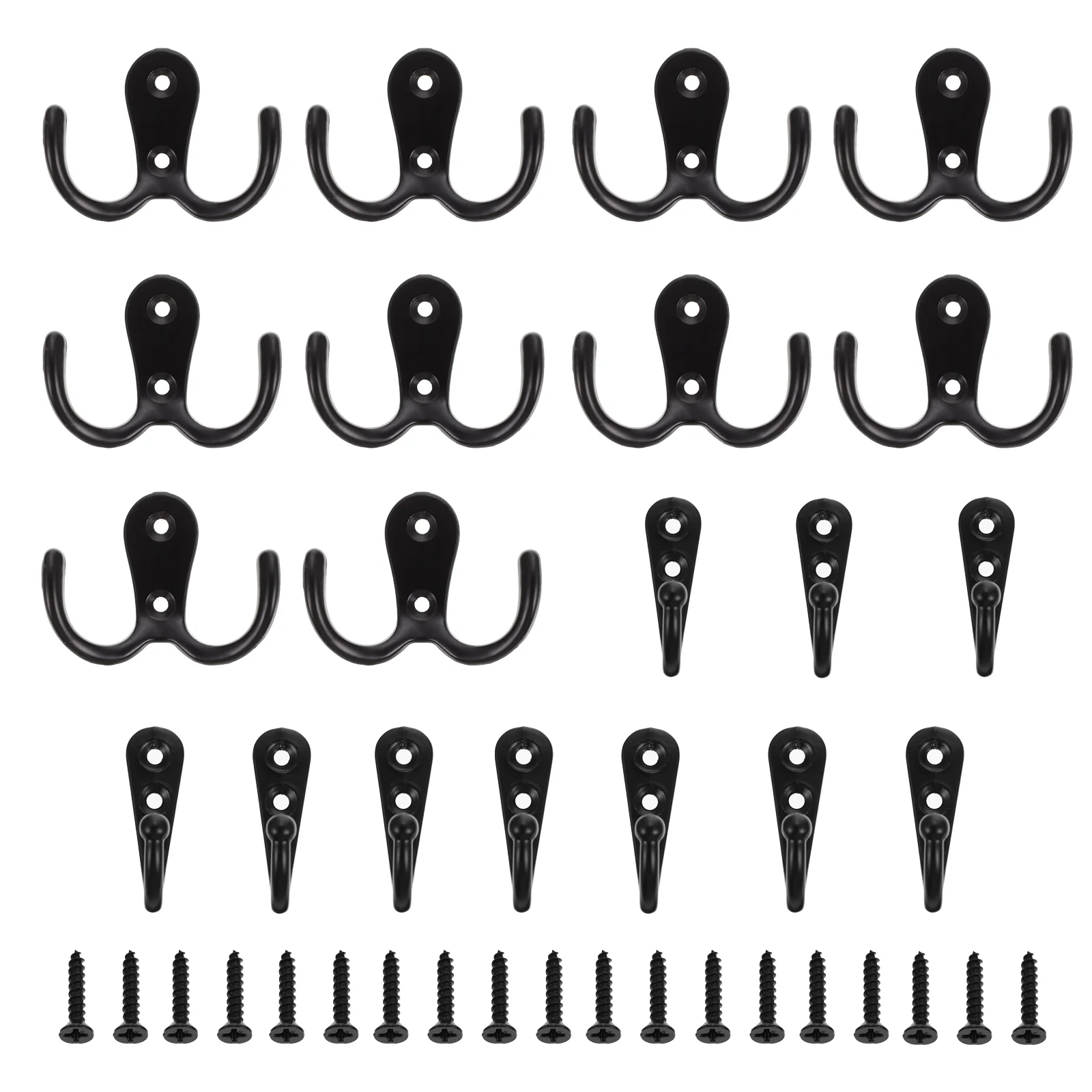 

20 шт. черные износостойкие крючки, крючки для шкафа, вешалка для пальто с винтами