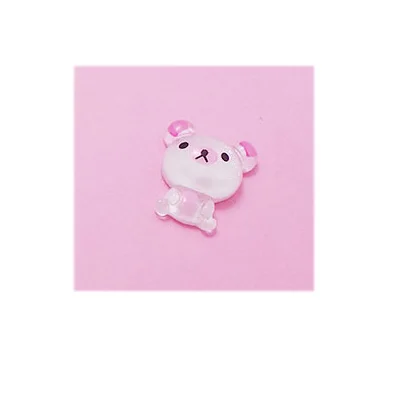 20/50/100 шт миниатюрные из полимерной смолы Kawaii с блестками медведь смолы кабошон с плоской задней поверхностью для украшения телефона Скрапбукинг для рукоделия - Цвет: white