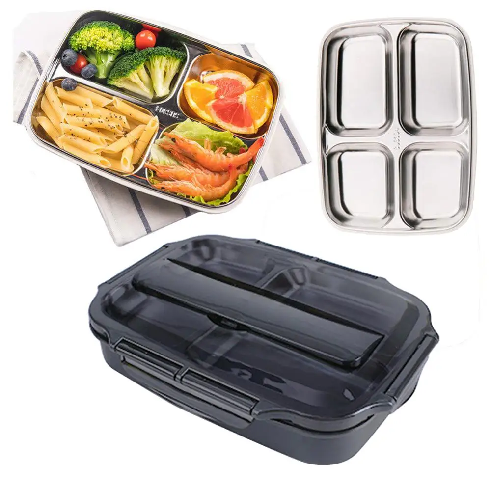 Портативная коробка из нержавеющей стали Bento для кухни герметичный Ланч бокс