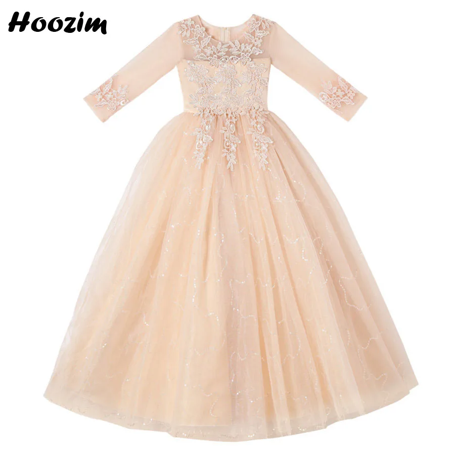 

Princess Embroidery Elbow Sleeve Elegant Gala And Wedding Party Dress Girls 6 To 15 Years Evening And Red Carpet Dresses Teens
