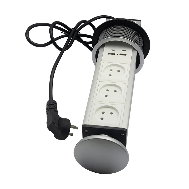kitchen hidden desktop power socket retractable pop up outlets 3 hexagon israeli plugs 2 usb ports for phone home office free global shipping