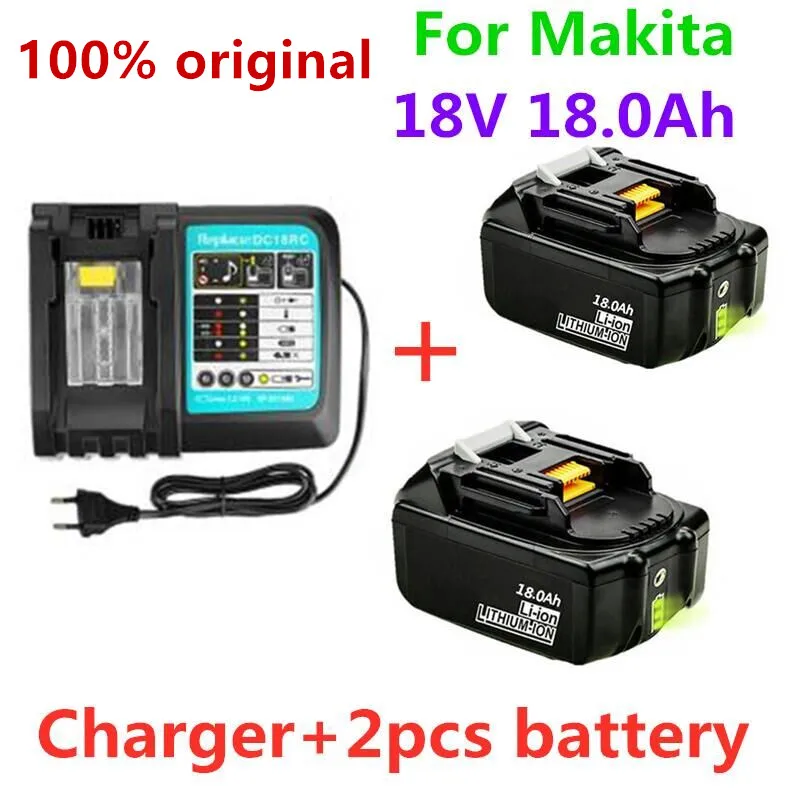 18V18Ah перезаряжаемая батарея 18000mah литий ионная запасная питания для MAKITA BL1880 BL1860