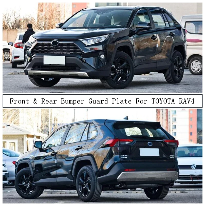 

Для TOYOTA RAV4 2019 2020 2021 + передний и задний бампер, защитная пластина, Противоударная нержавеющая сталь, автомобильные аксессуары