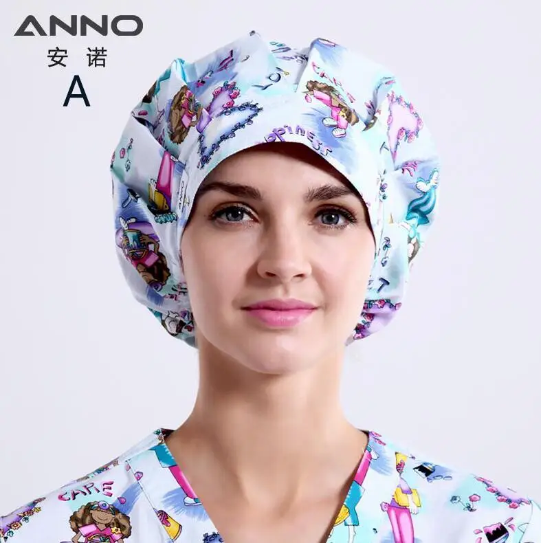 ANNO Bouffant, шапки с эффектом потертости, хлопковая хирургическая Кепка, s, стоматологическая Кепка, для женщин, мужчин, доктор, головной убор, шапка для ухода, для салона красоты, медицинская маска - Цвет: A-XiaoHuShi-Cap