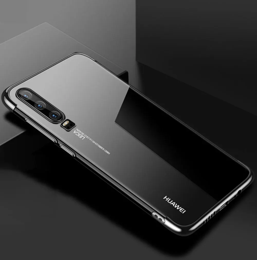 Black Чехлы с покрытием из ТПУ для huawei P30 Pro Lite P20 P Smart Z Plus Nova 3 3i 5 5i Honor 10 10i 20 мягкий силиконовый прозрачный чехол - Цвет: Black