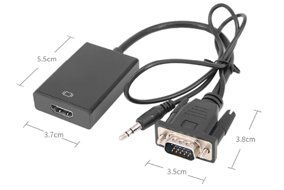 SeenDa адаптер hdmi-vga цифро-аналоговый видео аудио VGA к Hdmi для ПК ноутбук планшет мужчин конвертер с разъемом адаптер