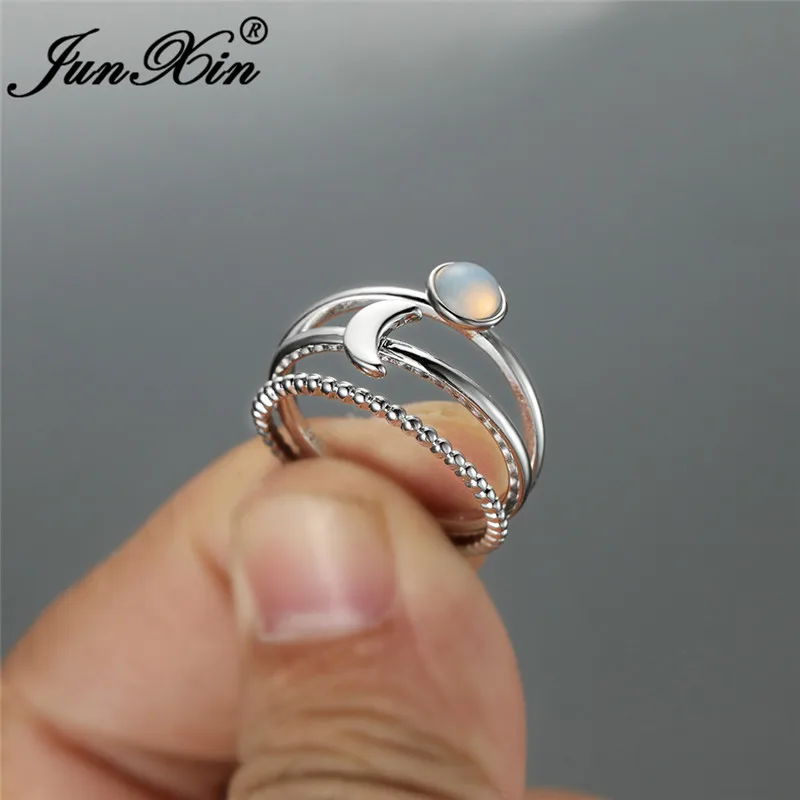 Набор колец в стиле бохо для женщин тонкие ювелирные украшения с лунным камнем