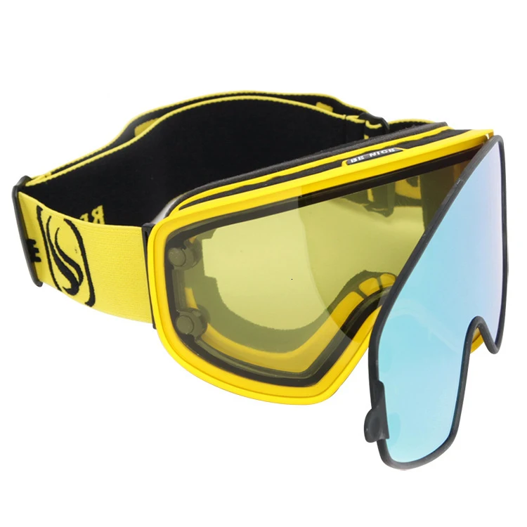 Лыжные очки с трехслойными линзами для мужчин женщин сноуборда магнитные линзы
