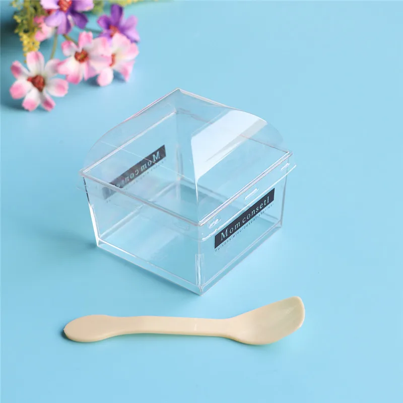 Прозрачная одноразовая десертная чашка 50 шт. 145 мл маленькие пластиковые чашки с