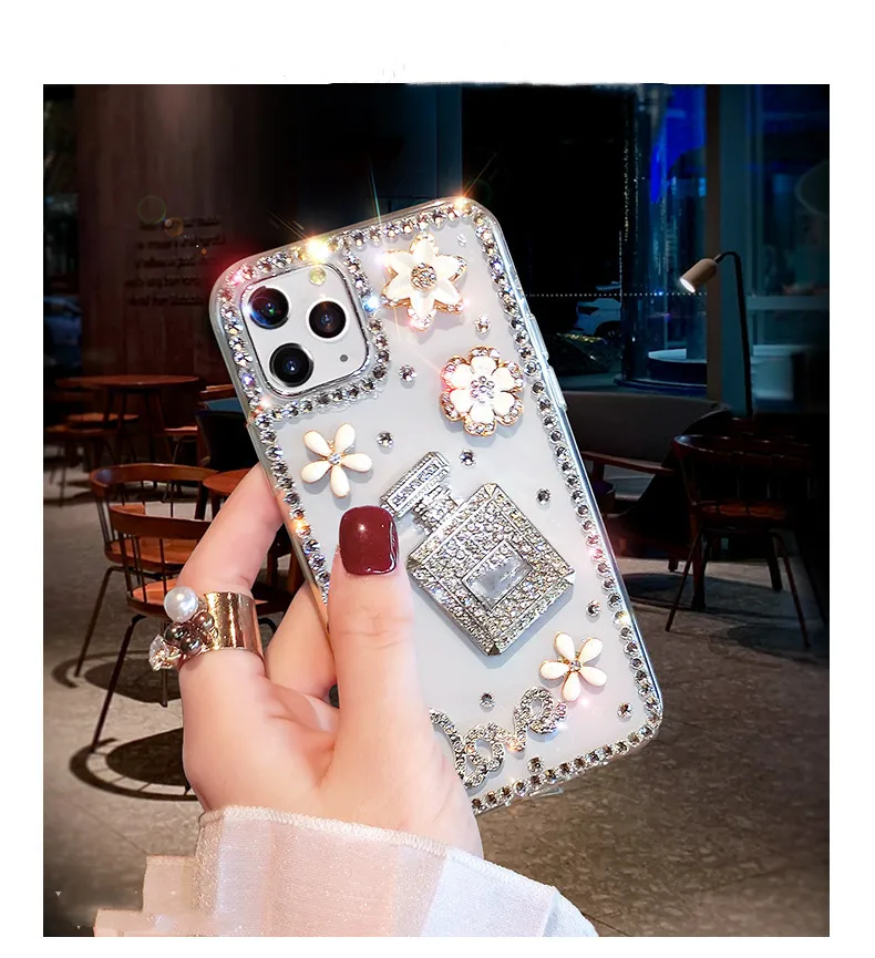 Rhinestone Diamond Bling Perfume Bottle Phone Case For Huawei P8 P9 P10 P20 P30 P40 Pro Lite Mate 10 20 30 Luxury Cover | Мобильные