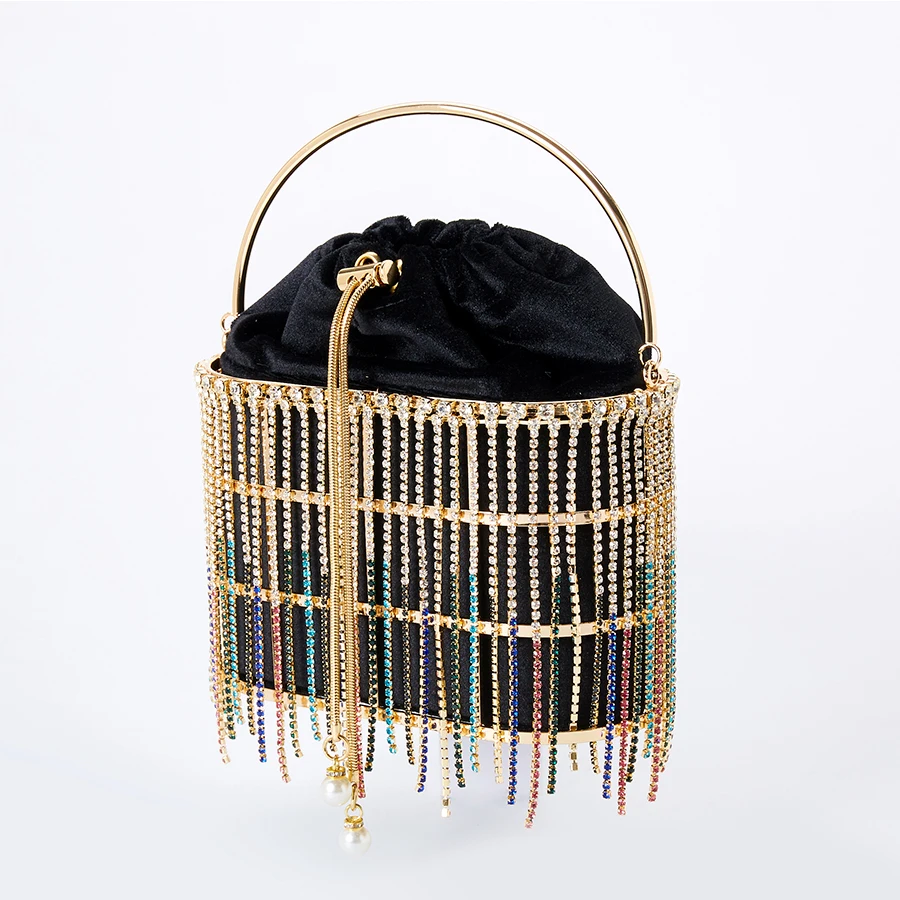 Цвет стразы вечерняя сумка клатч с кисточкой для женщин 2020 Корейская роскошная