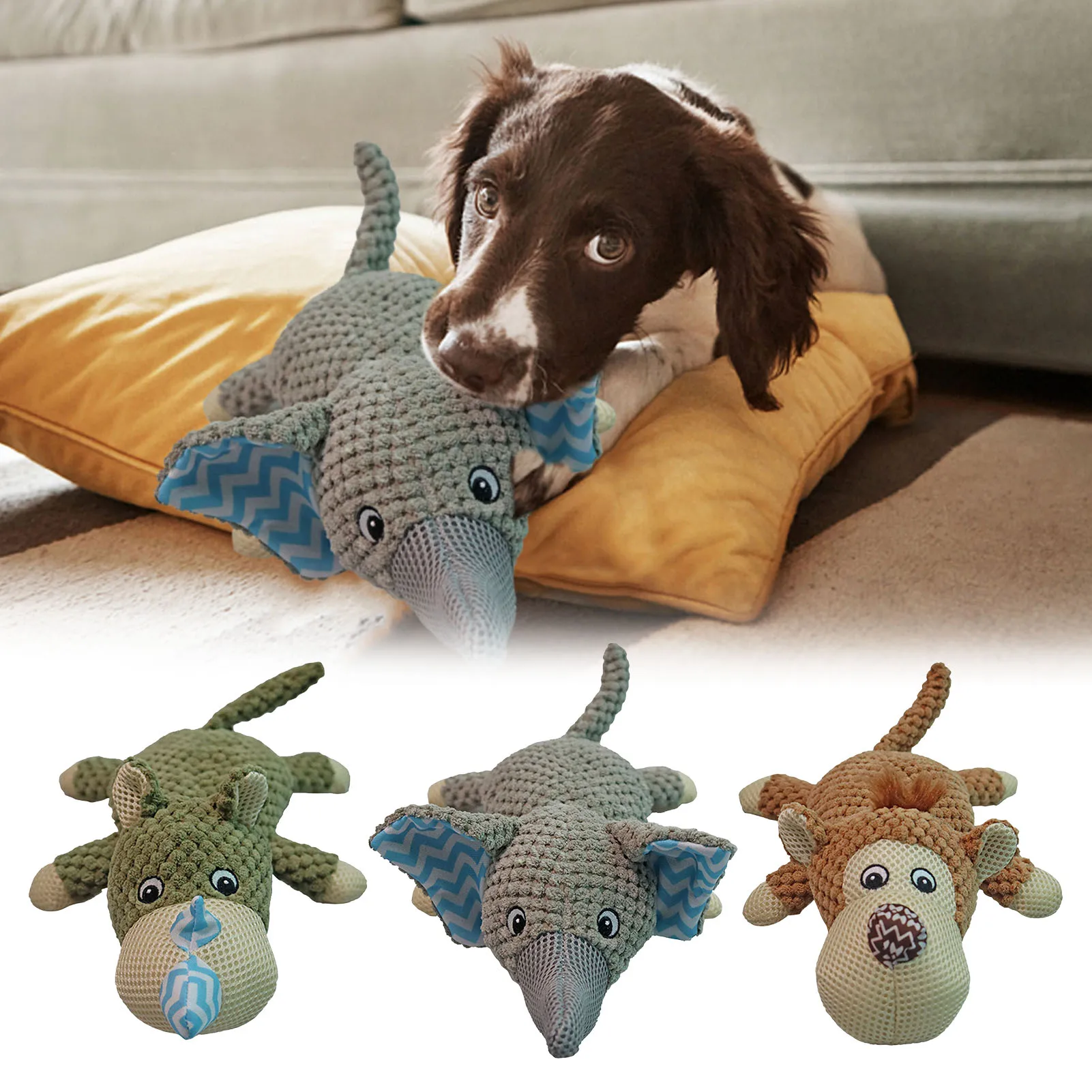 Собака Жевательная плюшевая игрушечная обезьяна/осел/слон животное кукуруза