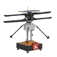 moc mars helicopter high tech space station building blocks copter fighter airplane model bricks creative toys for children gift