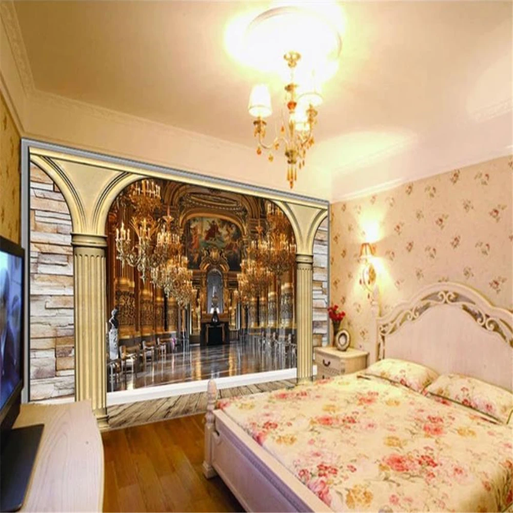 3D wallpapers European gold background wall 3d murals wallpaper for living room | Обустройство дома