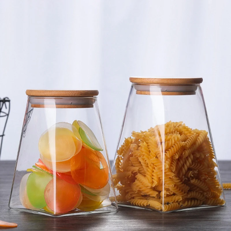 

4 Pcs Clear Glass Sealed Jan,Storage Tank,Food Grains Storage Jar,Tea Coffee Containers Kitchen Storage Jar with Lid