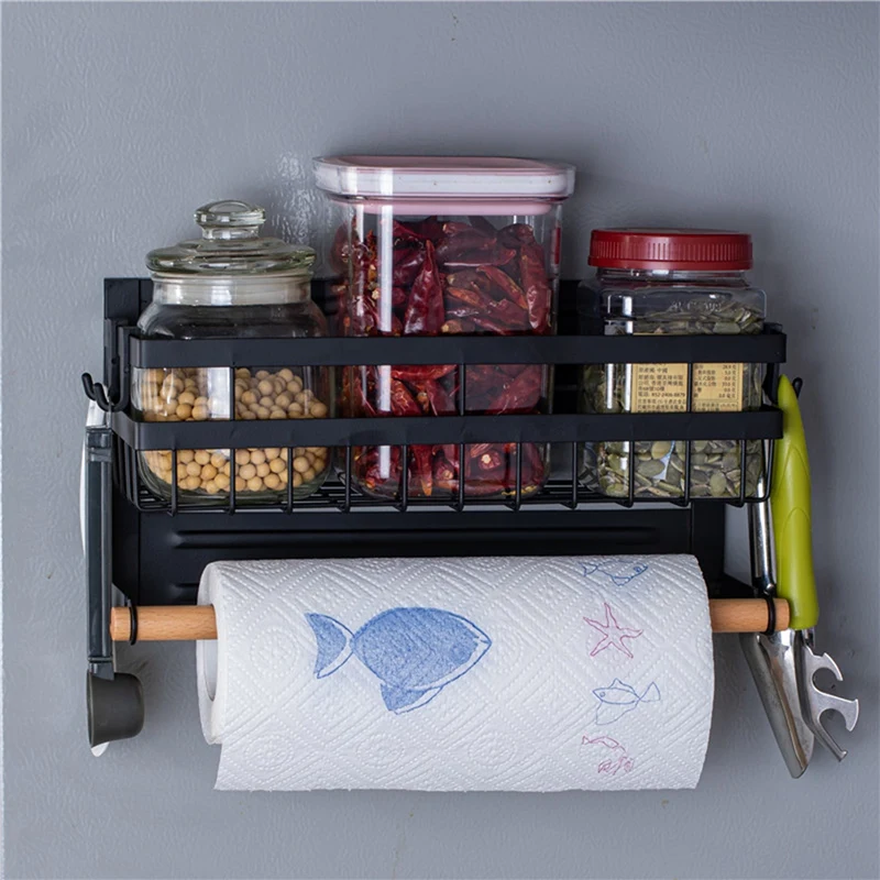 

Magnetic Paper Towel Holder Refrigerator Magnetic Paper Towel Holder Spice Shelf Storage Organizer For Kitchen