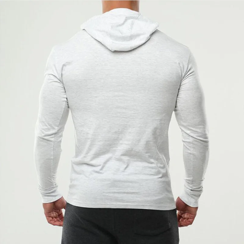 Bodybuilding T-Shirt Men New Autumn Fitness Long Sleeve Hooded T Shirt Men Brand Just Gym Hoody Fashion Slim Fit Cotton Tee Tops