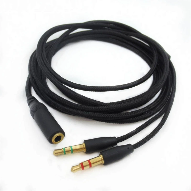 

For -Razer Earphone Audio Cable Headphone Adapter Splitter Headset Microphone For -Razer Electra/Kraken PRO 7.1 V2/Hamme