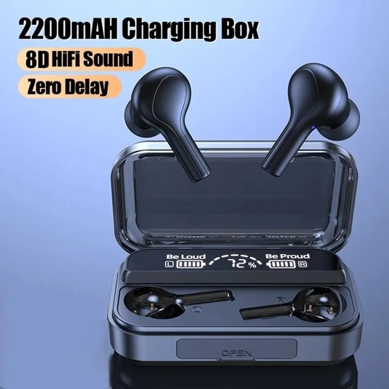 PRGO туры Беспроводной Bluetooth наушники LED Экран Дисплей Smart Touch вкладыши TWS с Наушники