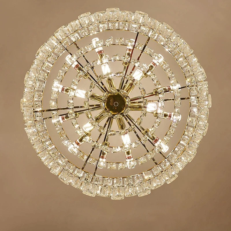 

2021 new post-modern light luxury crystal chandelier living room lamp dining room bedroom lamp European luxury atmospheric light