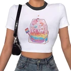 Женский укороченный топ Y2k с коротким рукавом, элегантный топ-майка для вечевечерние, эластичный бандажный Топ, футболка