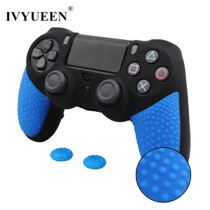 Противоскользящий силиконовый чехол IVYUEEN для Dualshock 4 PS4 DS4 PRO Slim, защитный чехол для контроллера с насадками для большого пальца