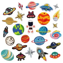 26 PCS/Set Embroidery Cloth Stickers Astronaut Space Planet Alien DIY Clothing Patch Sticker Creative Fashion Clothes Decoration